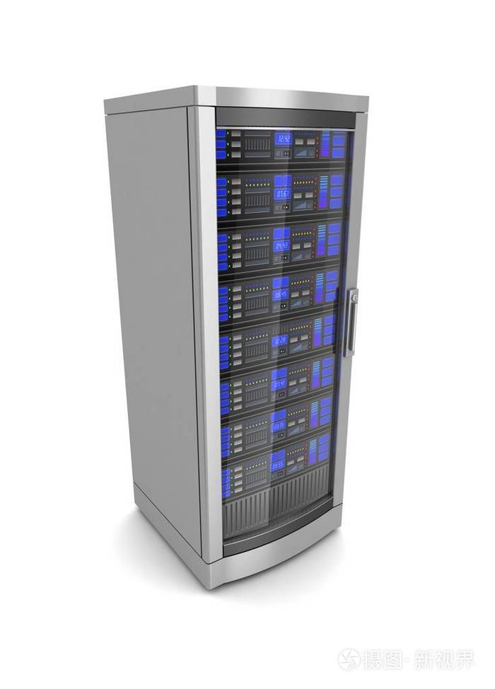 网络工作站服务器 三维插图的商业视觉力量